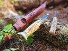Turkniv med tennstål / gnisttenner - Fjellbjørk - 7,5 cm blad - Rask levering med gravering thumbnail