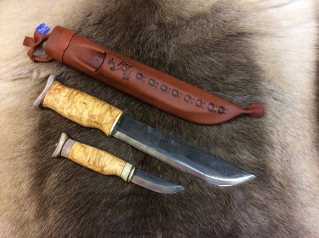 Dobbelkniv - Lapplands kjeve dobbel kniv 34 og 20 cm kniver - Wood Jewel - rask levering med gravering