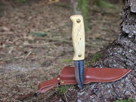 Turkniv - FJELLREV m/Karbonstål - Fjellbjørk - Rask levering med gravering
