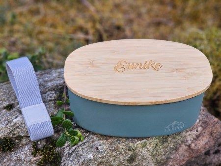Skogsro Matboks i rustfritt stål med trelokk - Rask levering med gravering