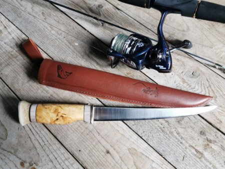 Fiskekniv STOR - Wood Jewel - rask levering med gravering